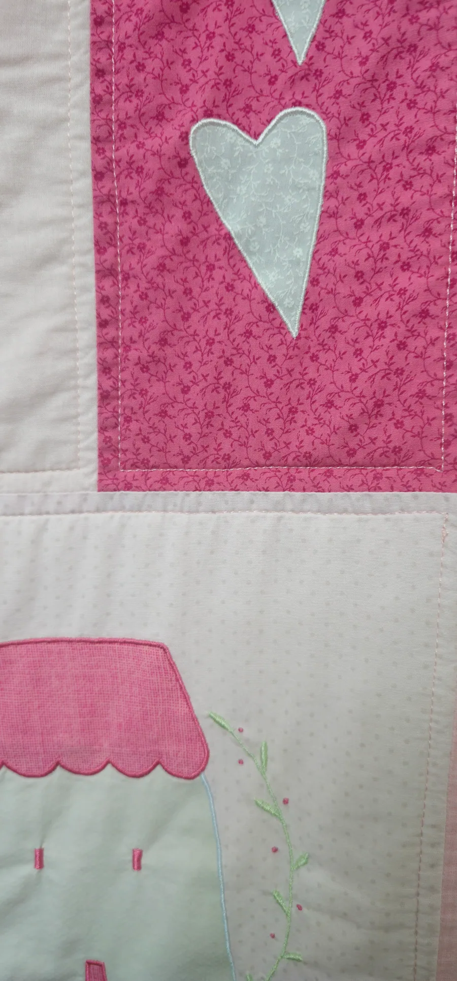 Patchwork em rosa, outro detalhe