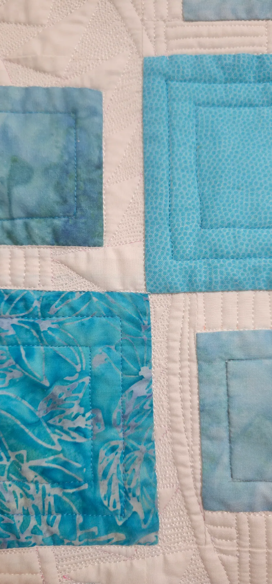 Patchwork em azul, outro detalhe